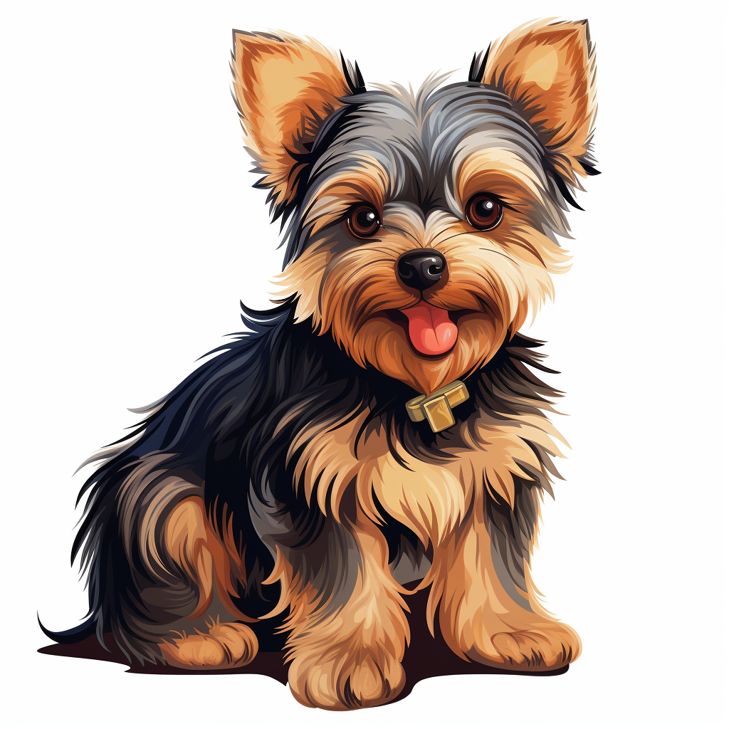 Cute Yorkshire Terrier on white background