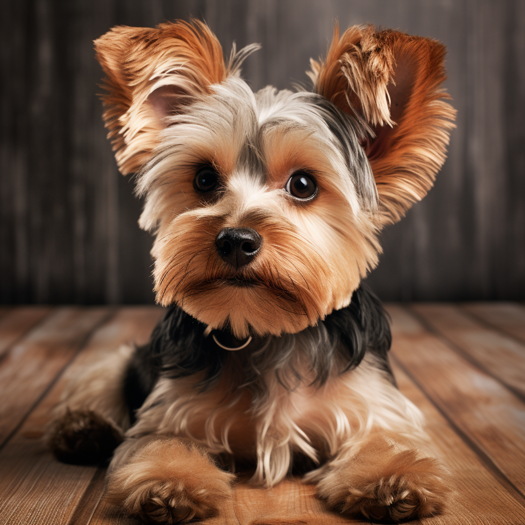 Thoughtful Yorkshire Terrier with Floppy Ears