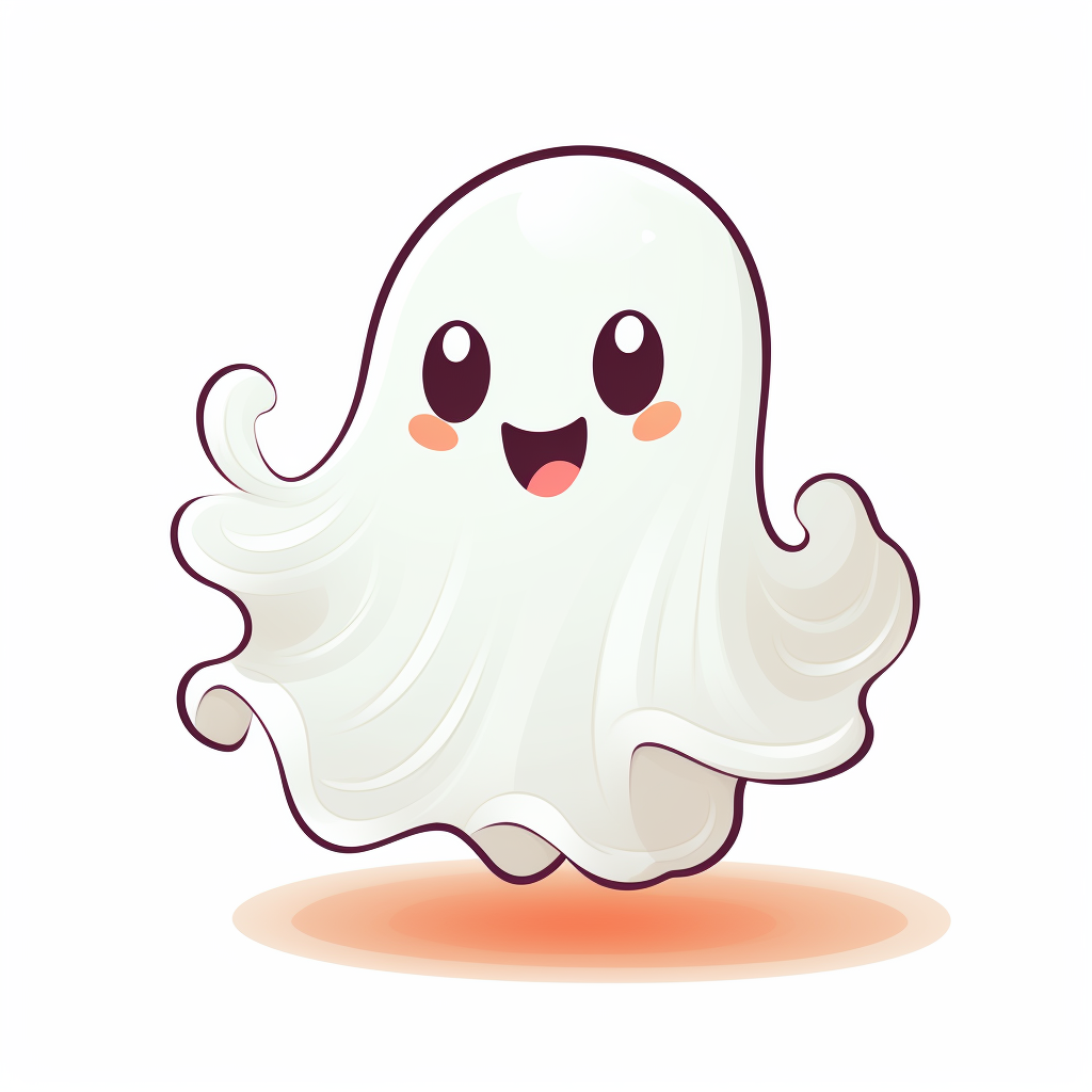 Adorable ghost clip art on white background