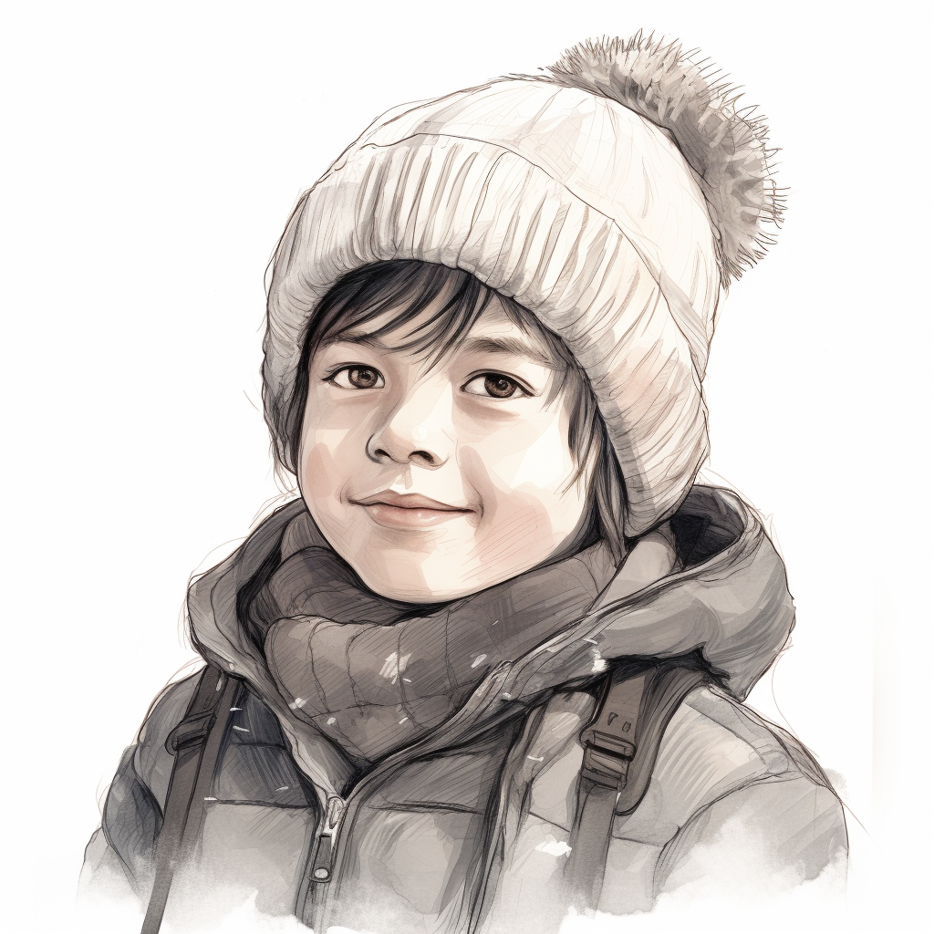 Smiling Kid in Winter Clothes