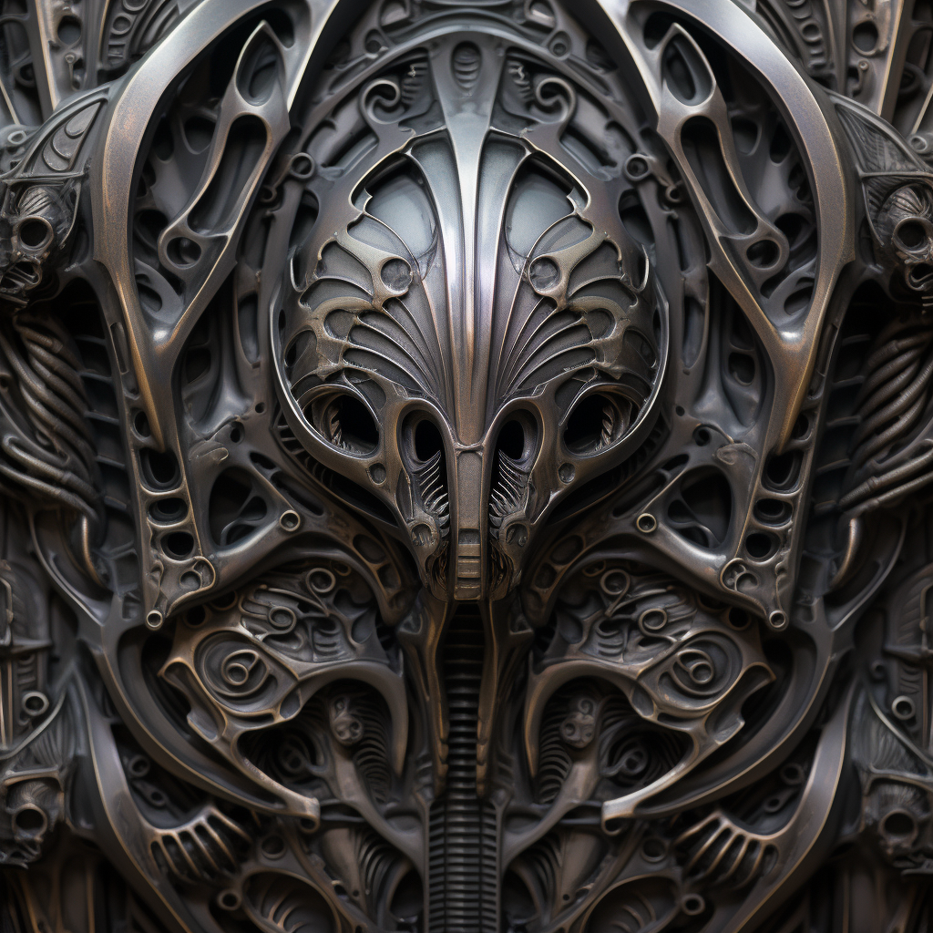 Close-up cyber giger wall texture