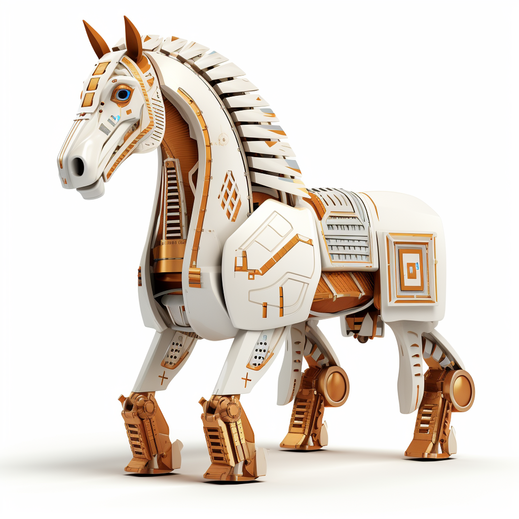 Cyber Trojan Horse in Flat Design