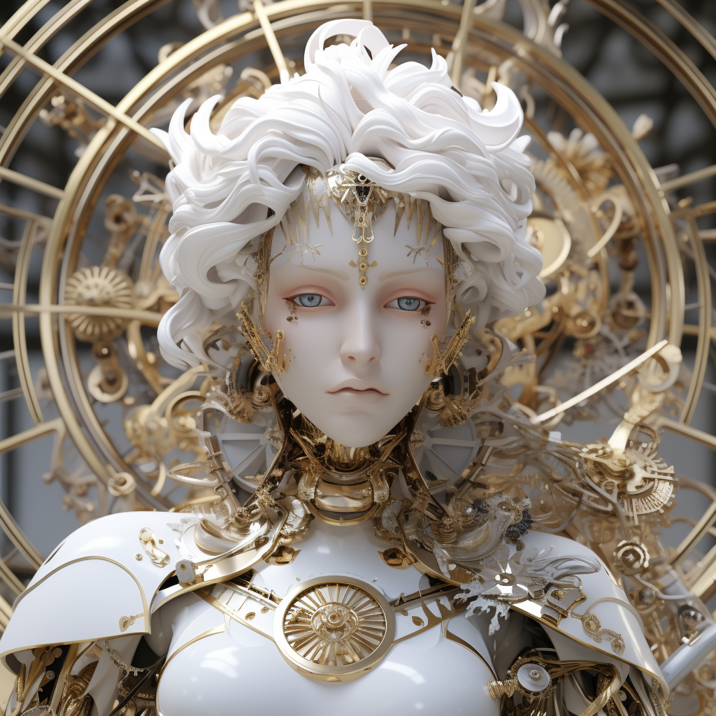 Stunning Cybernetic Cherub Statue