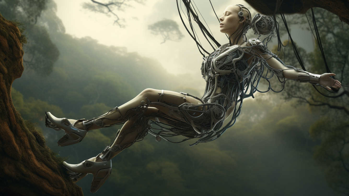 Cybernetic tree swinging humans