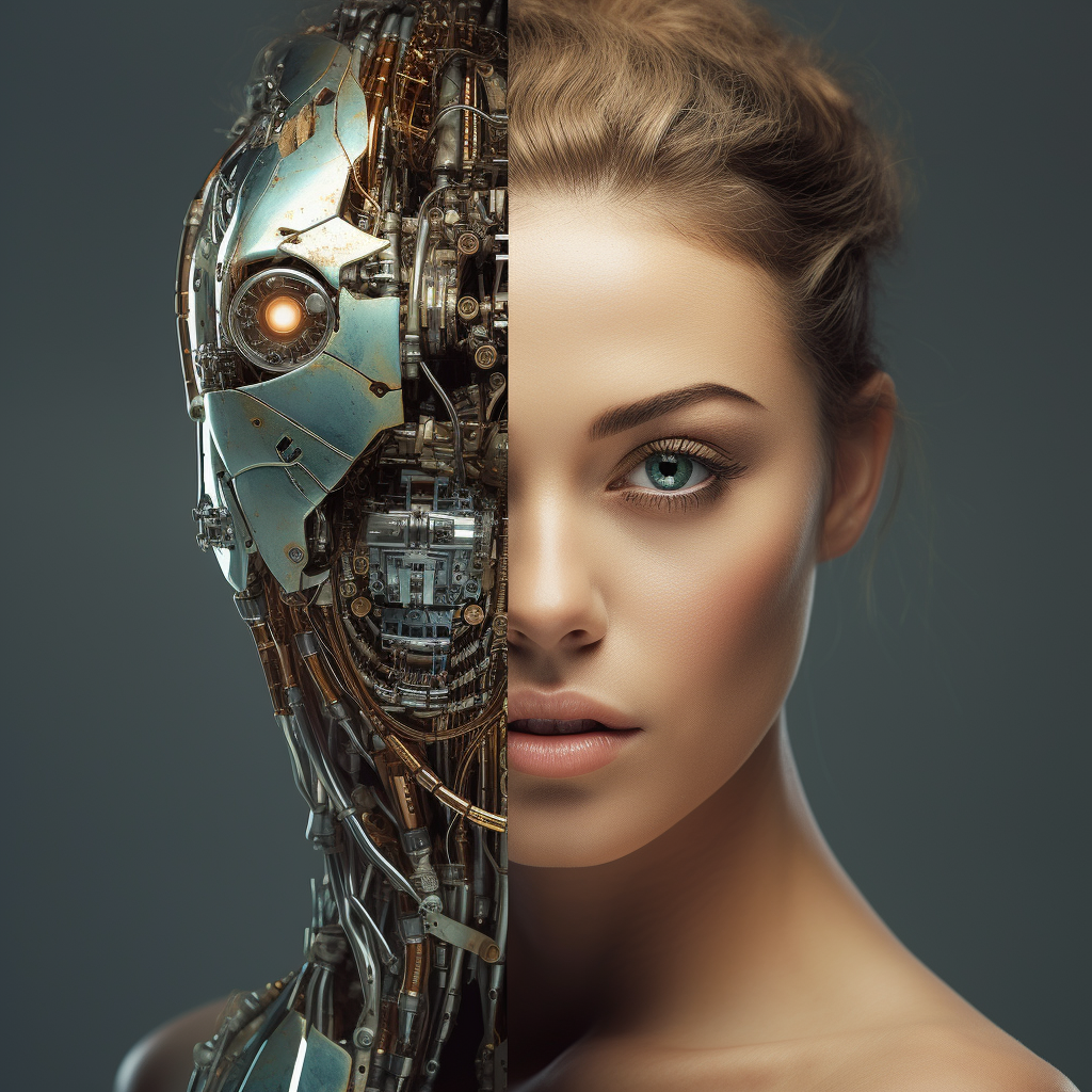 Half Human, Half Cybernetic Woman