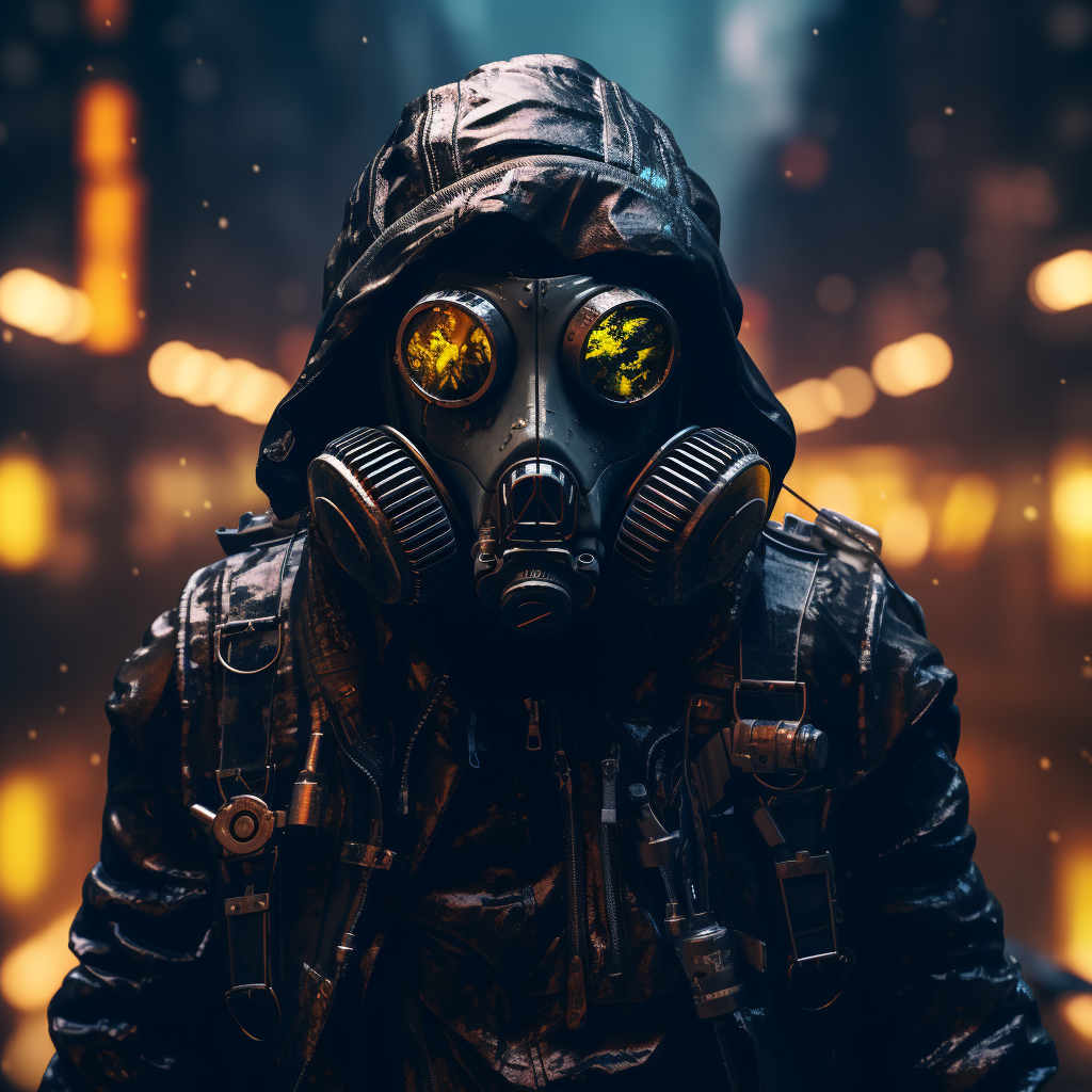 Cyberpunk Aesthetic Gas Mask in 4K