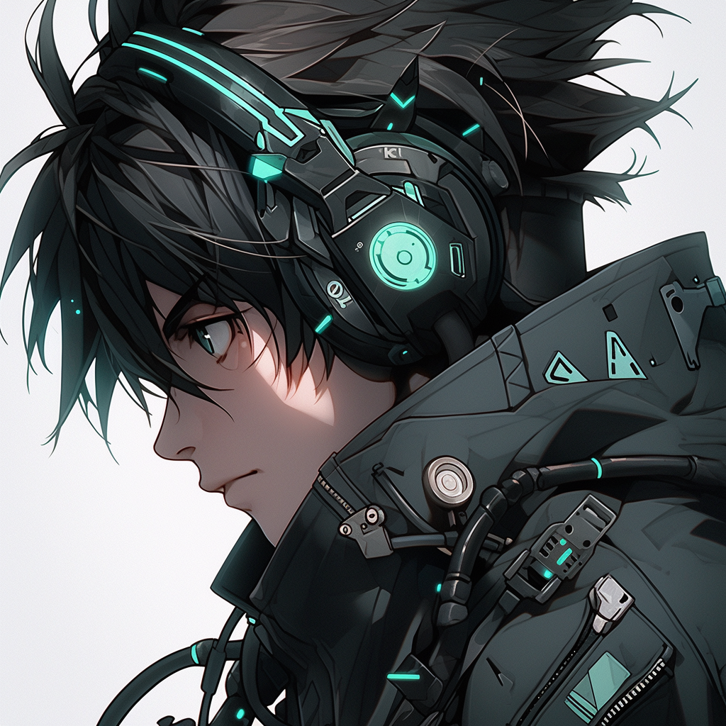 Cyberpunk anime hacker with futuristic gear  ?️