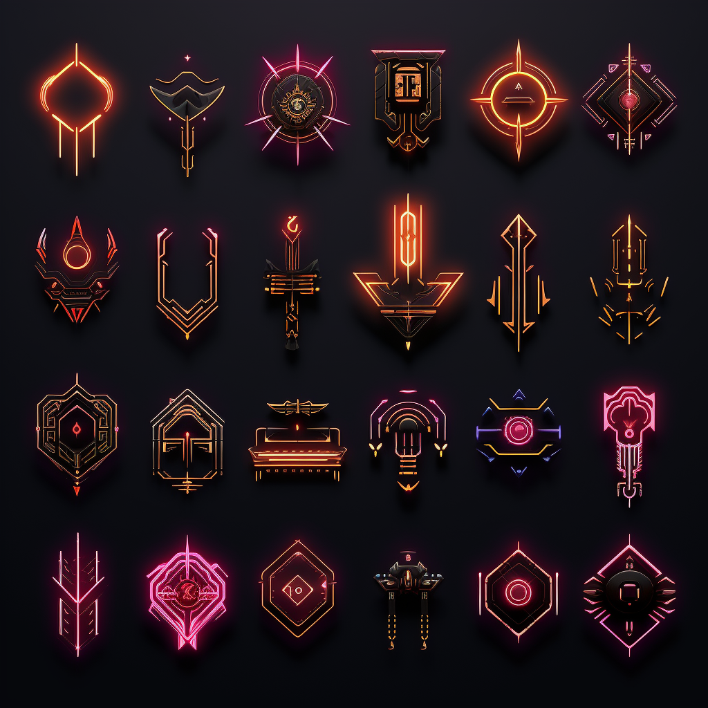 Cyberpunk arrow icons