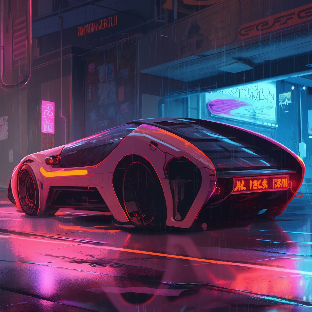 Stylish Cyberpunk Car Concept