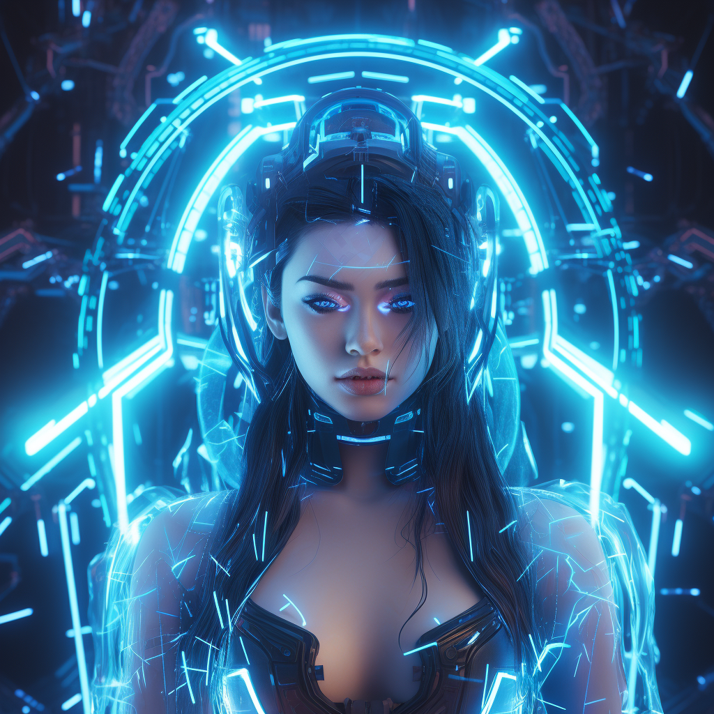 Cyberpunk Hologram Blue Neon Lights