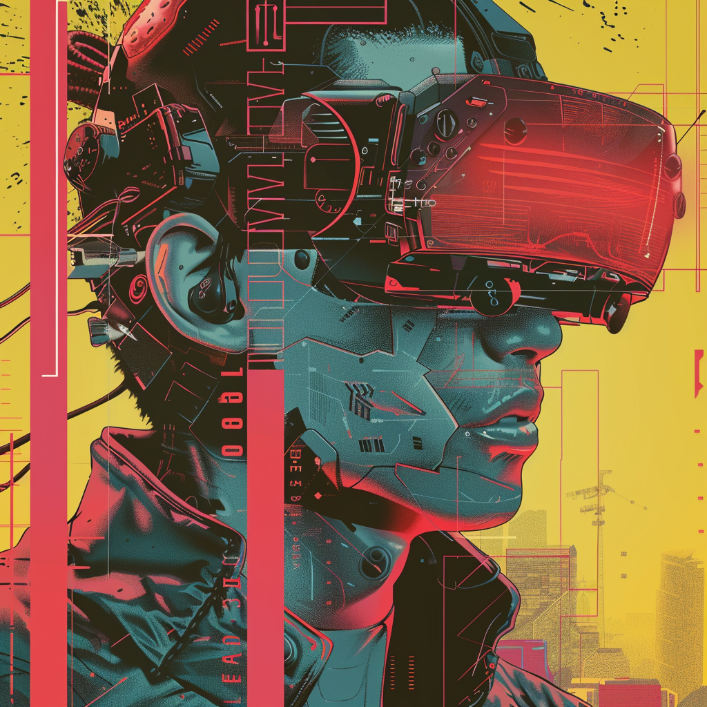 Cyberpunk design posters typography