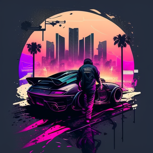 Cyberpunk GTA 5 Porsche Illustration