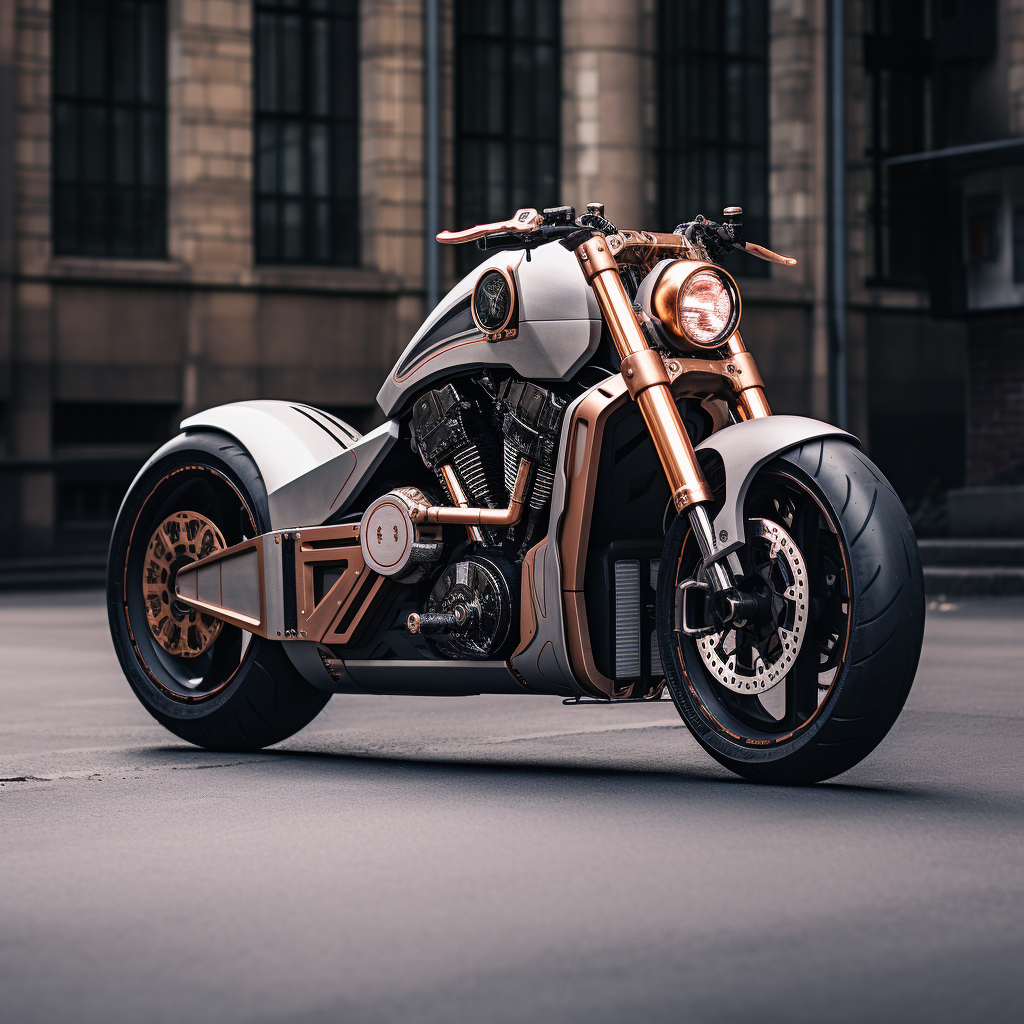 Cyberpunk Hydrogen Motorcycle in Bobber Style