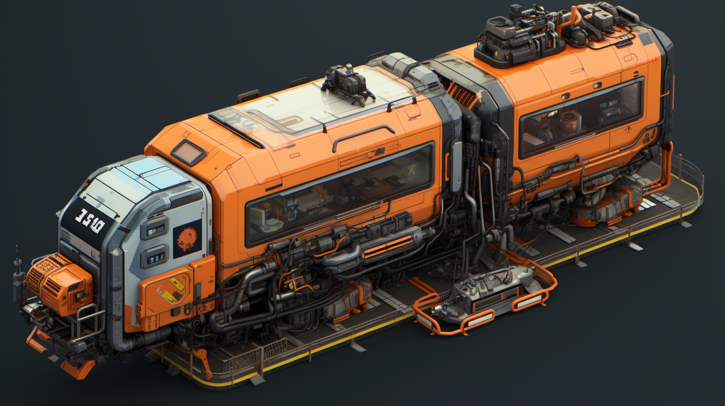 Cyberpunk orange train game