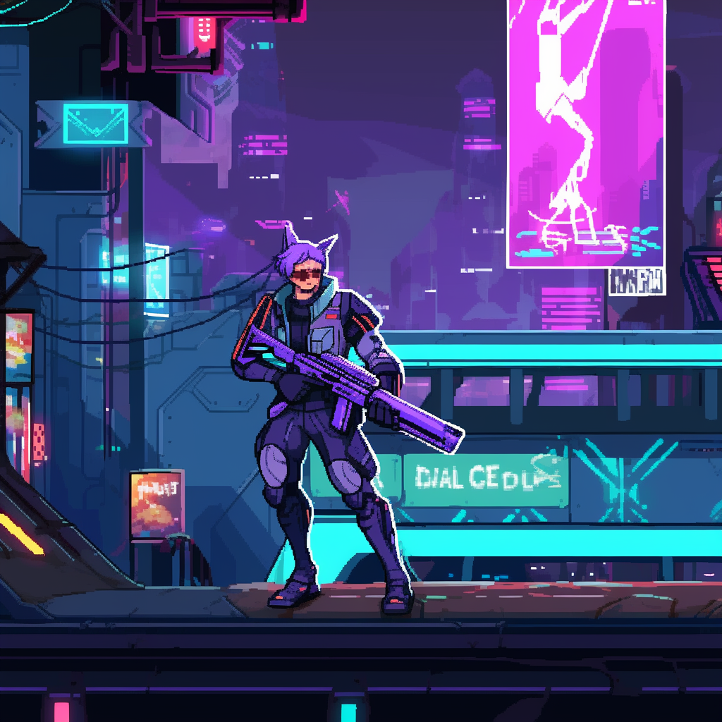 Cyberpunk Platformer Game Combination