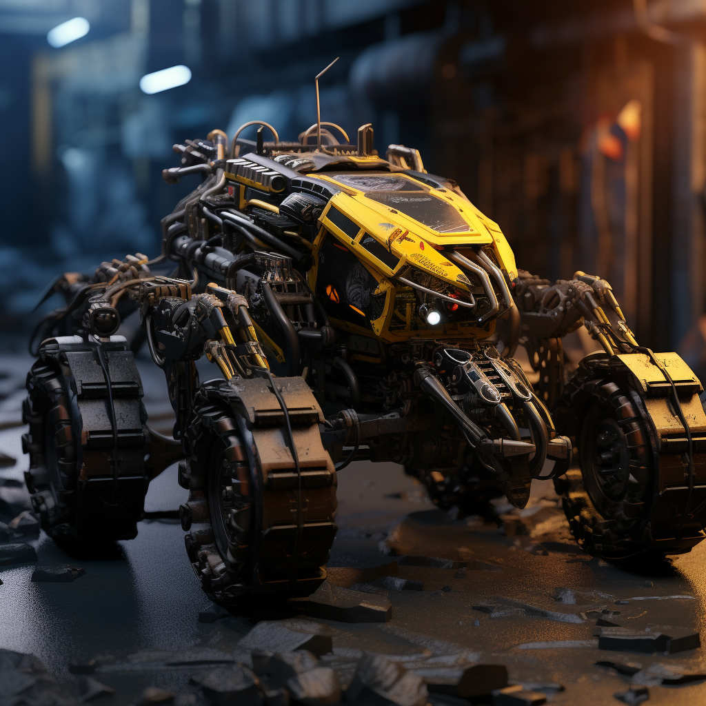 Cyberpunk race tank with spider arms