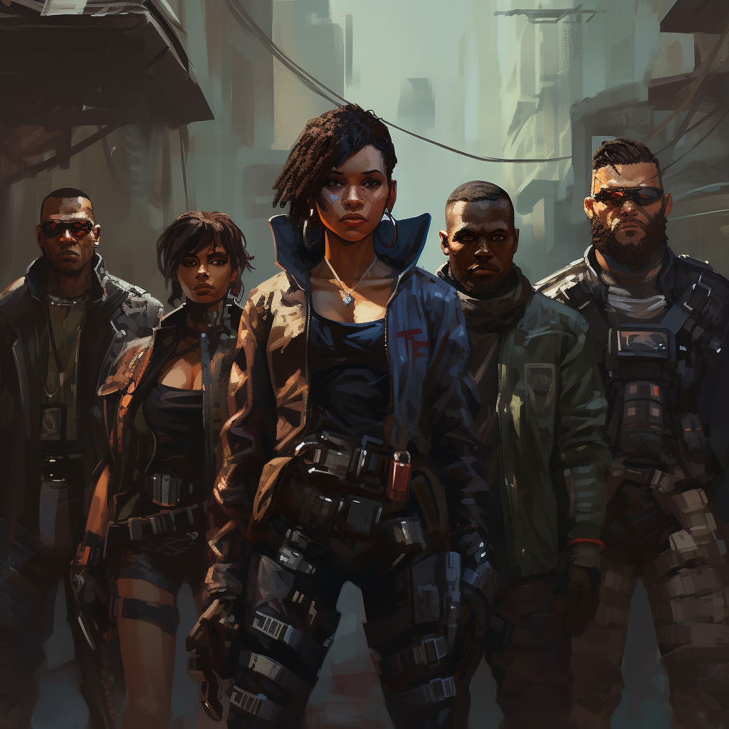 Dangerous Cyberpunk Scavengers in Futuristic Art