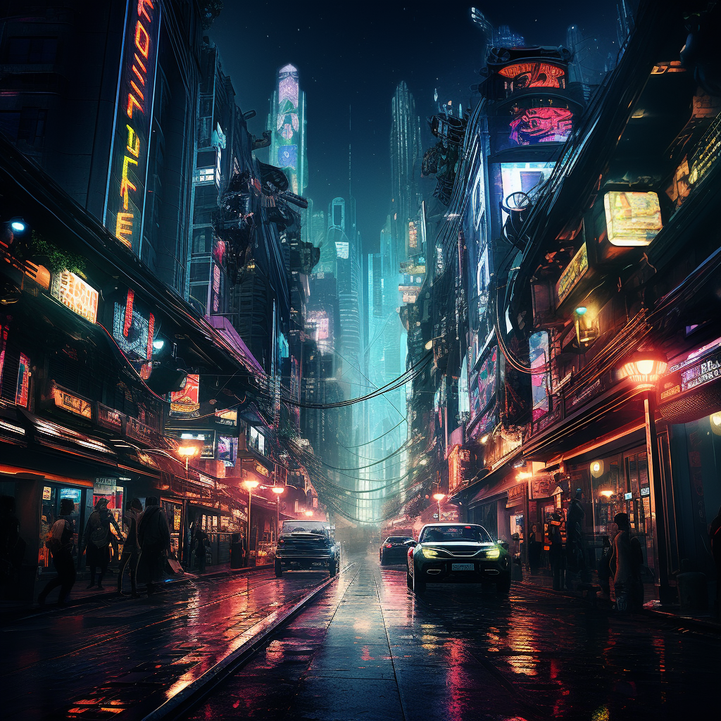 Cyberpunk screen saver artwork