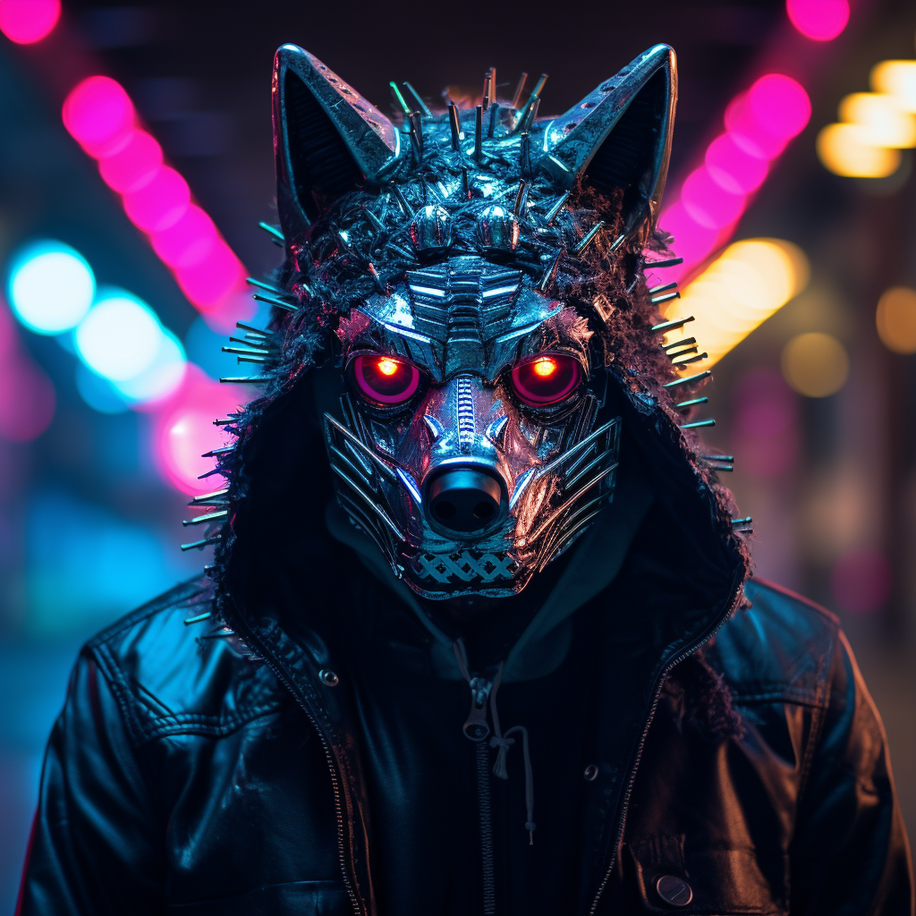 Cyberpunk Translucent LED Mask Wolf Boy Uke Deadmau5