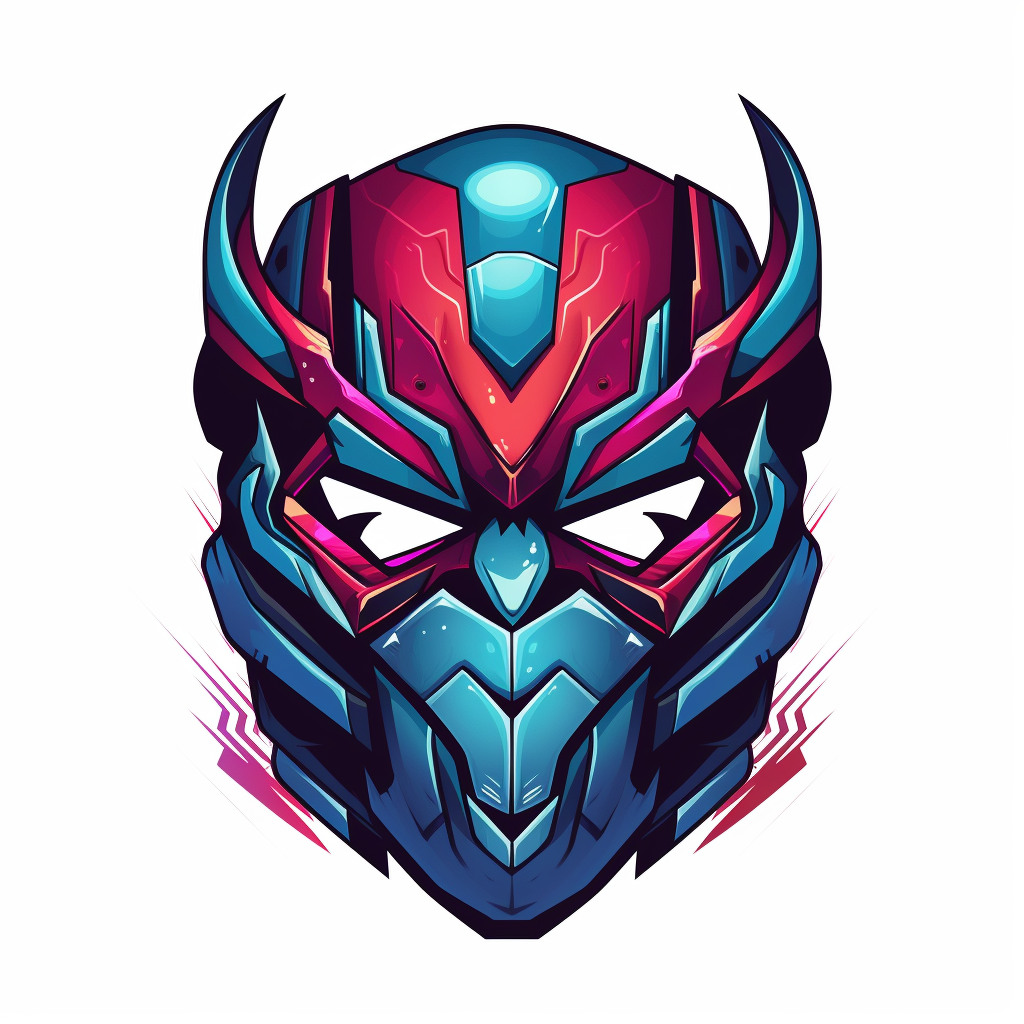 Minimalistic cyberpunk wrestling mask illustration