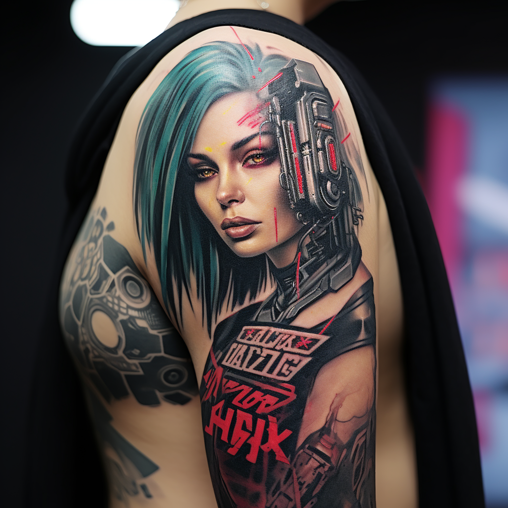 Unique Cyberpunk 2077 Tattoo Design