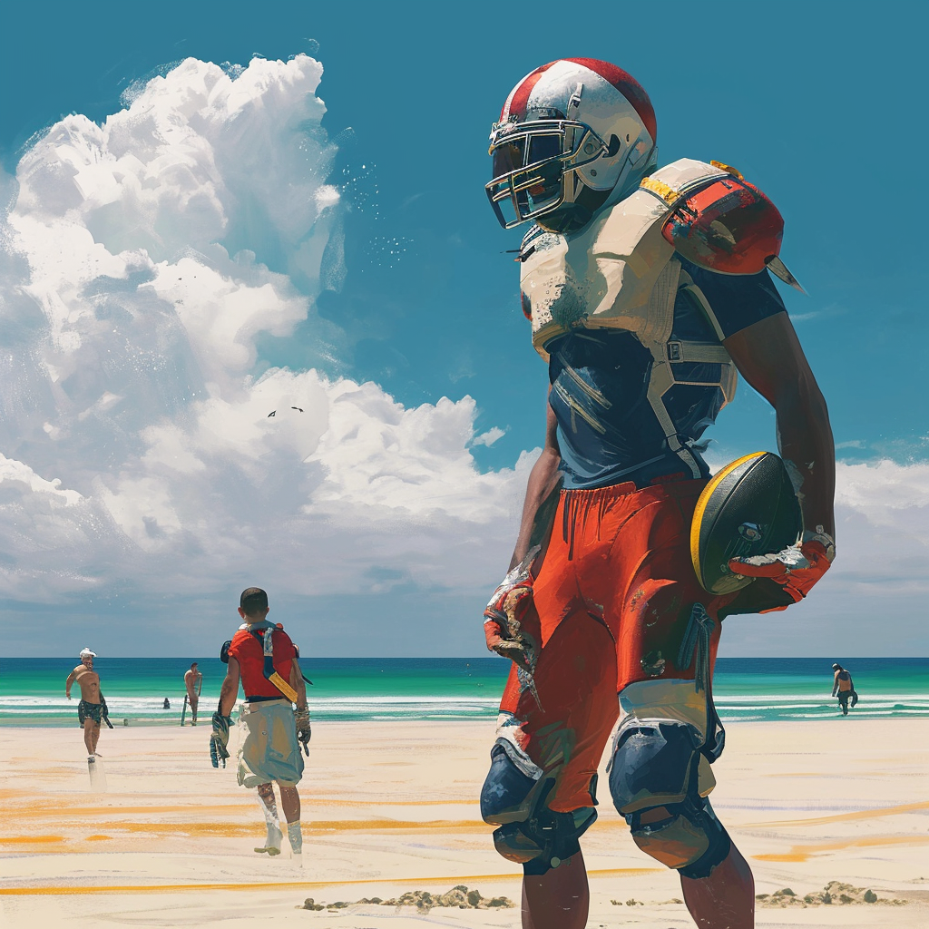 Cyberpunk American Football Beach