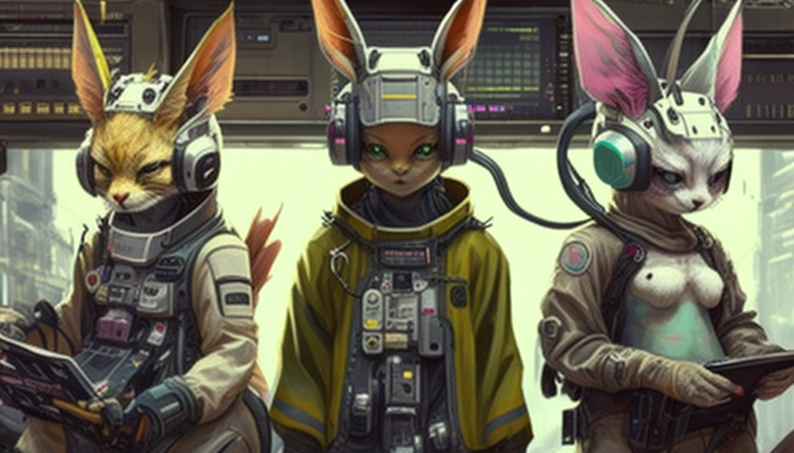 Cyberpunk Anthropomorphic Animals in City