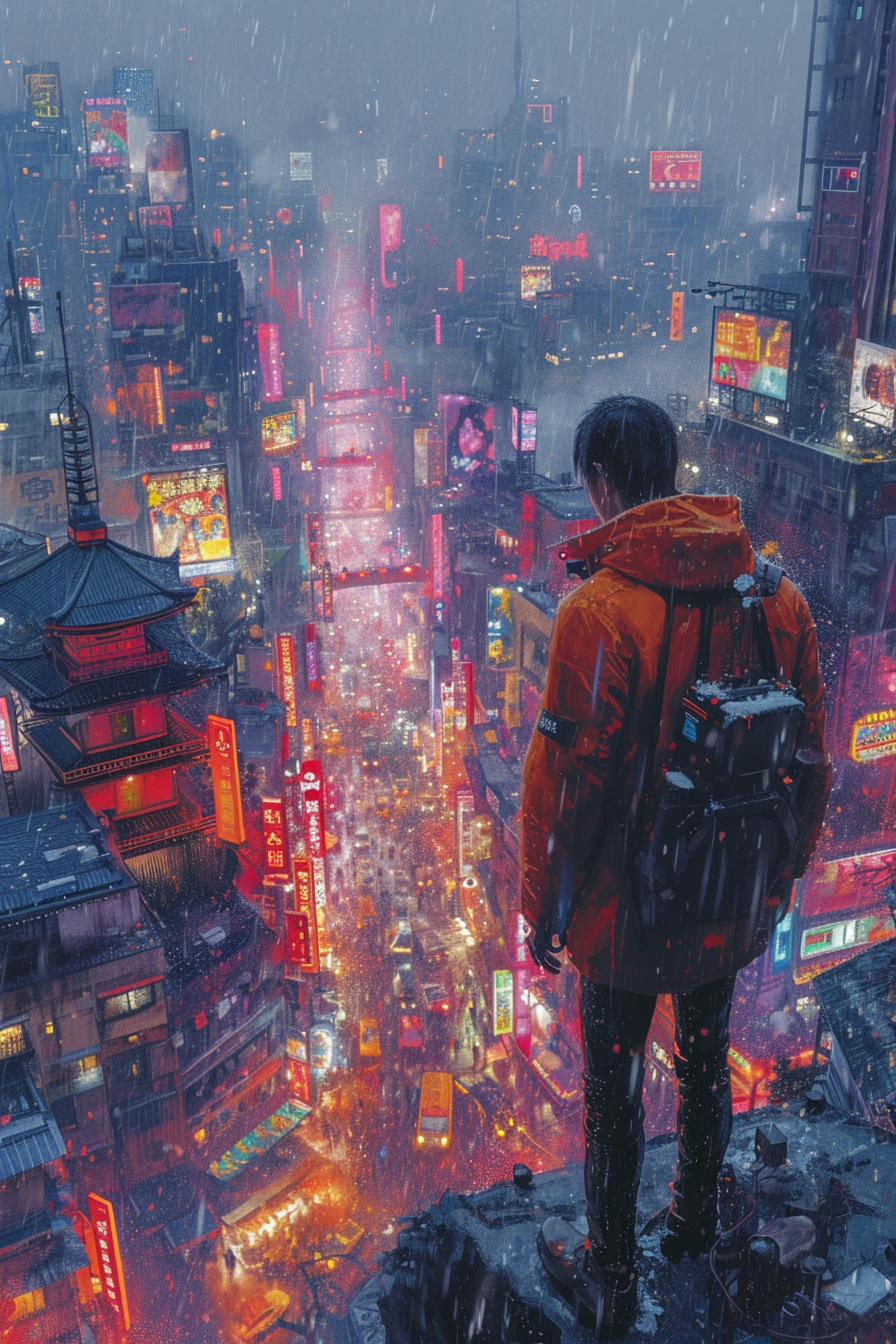 Cyberpunk 2077 Blend The Division Poster with Robot Attack