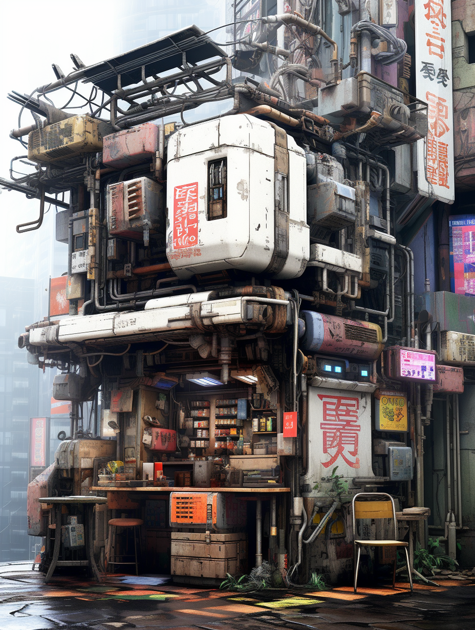 High-quality cyberpunk building design