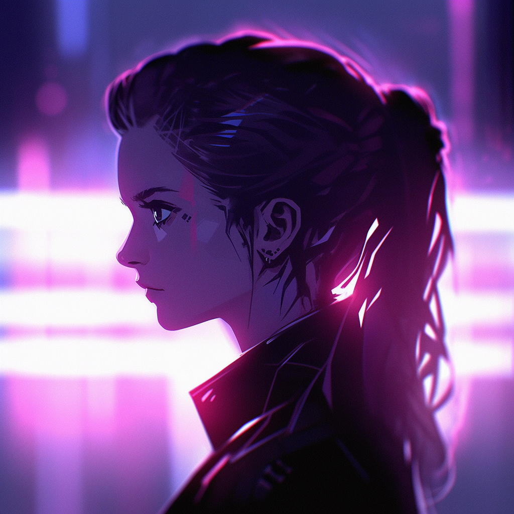 Emma Watson in Cyberpunk Neon Lights