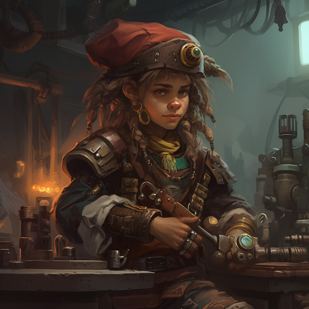 Stylish Cyberpunk Halfling Pirate Image