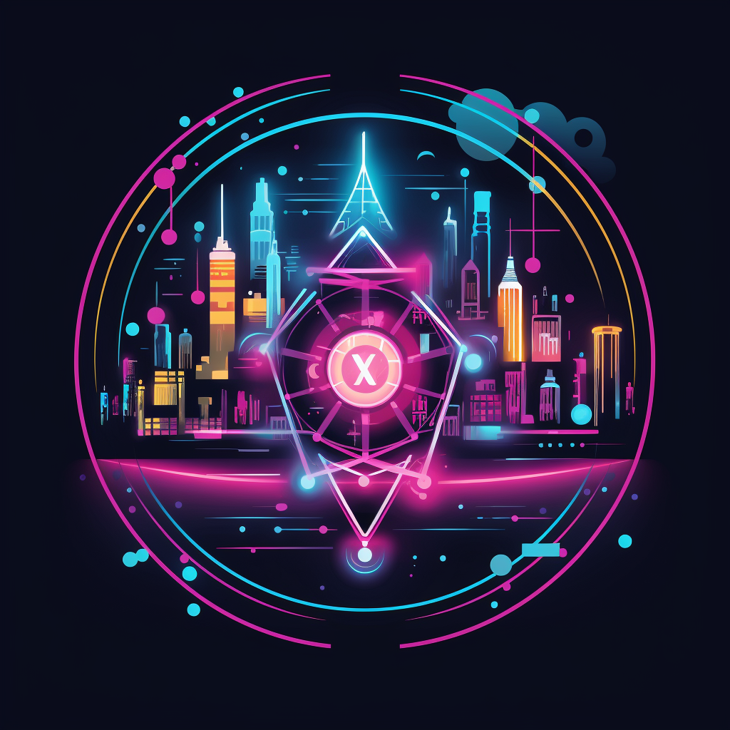 Cyberpunk logo with neon colors