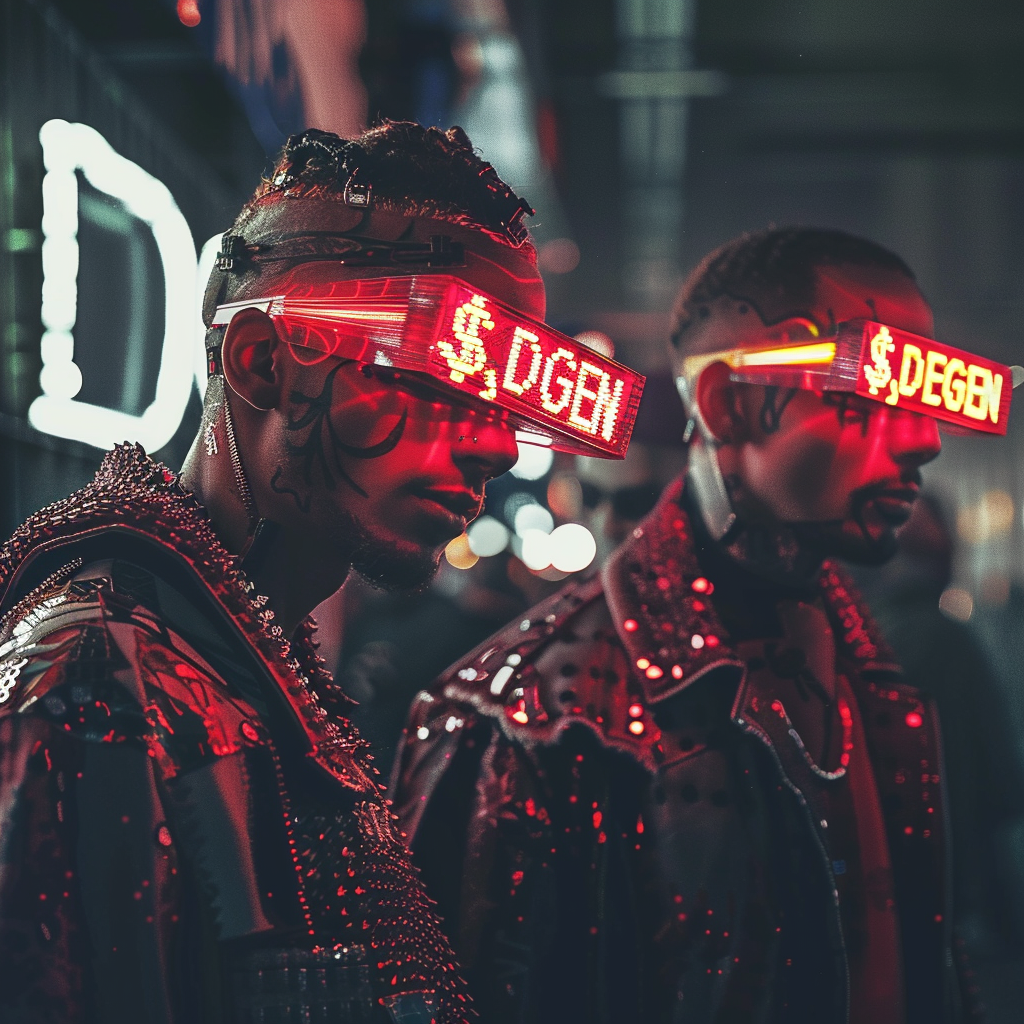 two cyberpunks with red glasses