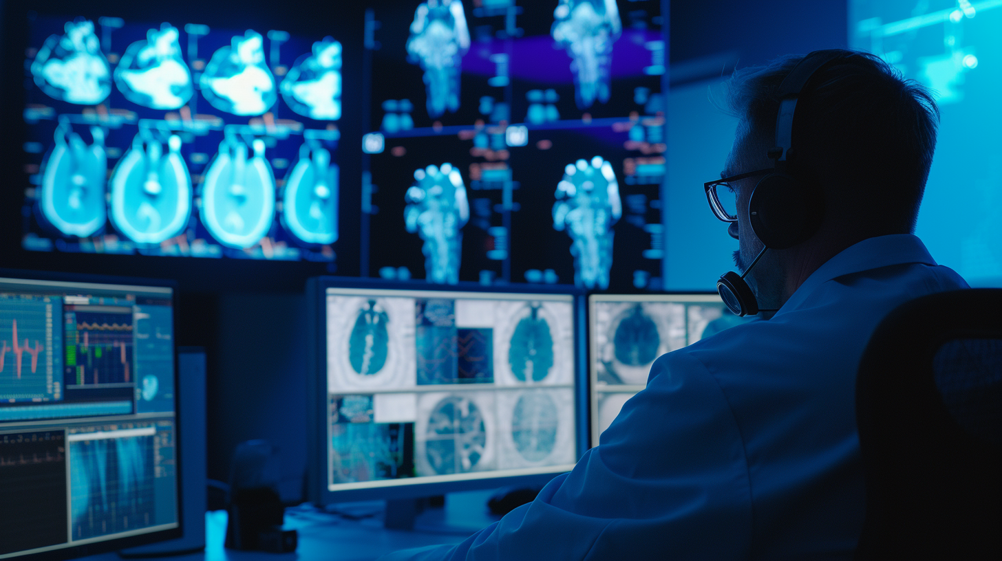 IT specialist monitoring healthcare data protection