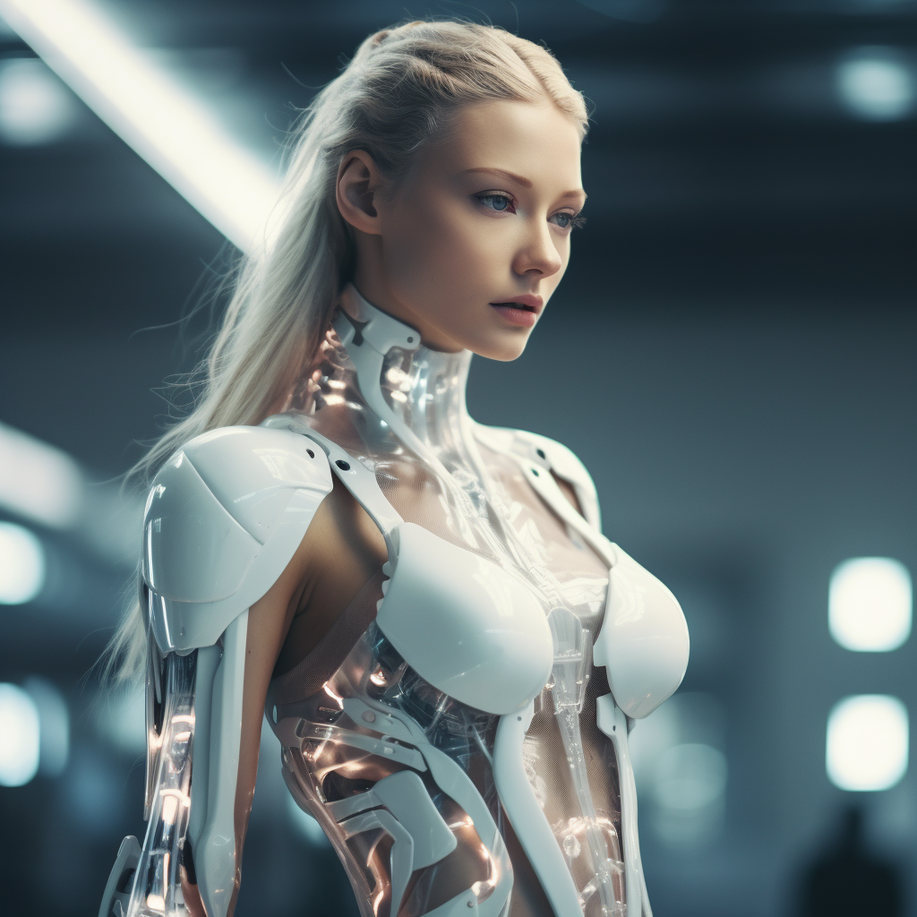 Stunning Cyborg Fashion Show on Ultrafuturistic Runway