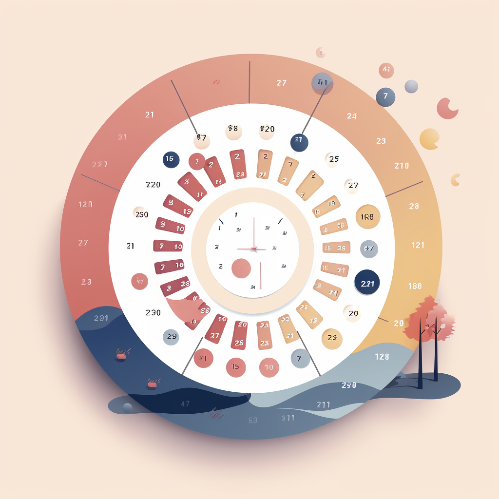 Minimalistic cycle calendar with marked period and fertile days