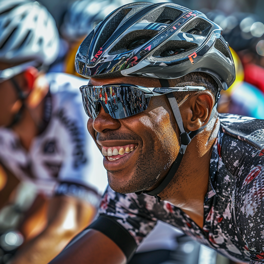 Group of cyclists enjoying cycling fun