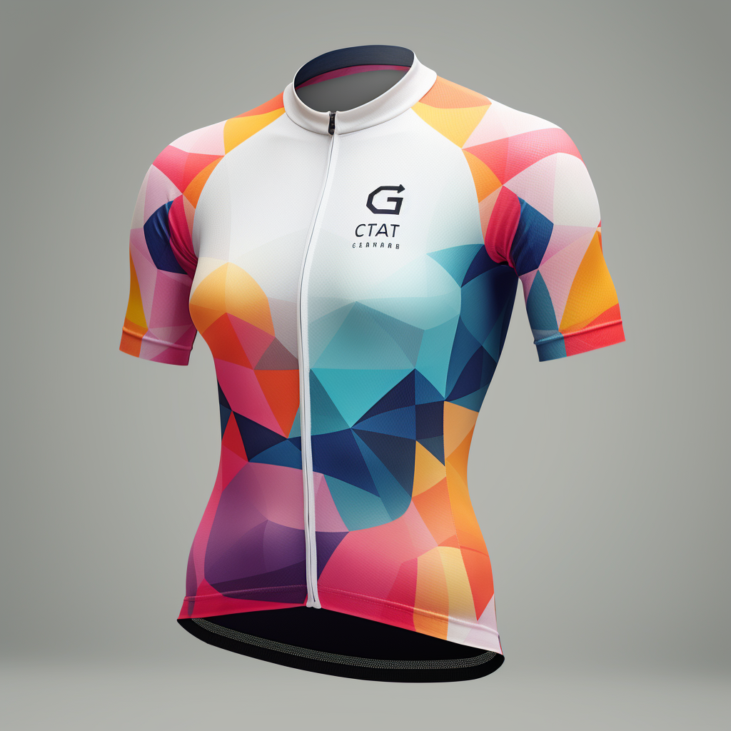 Stylish Cycling Jersey with Cubic Design