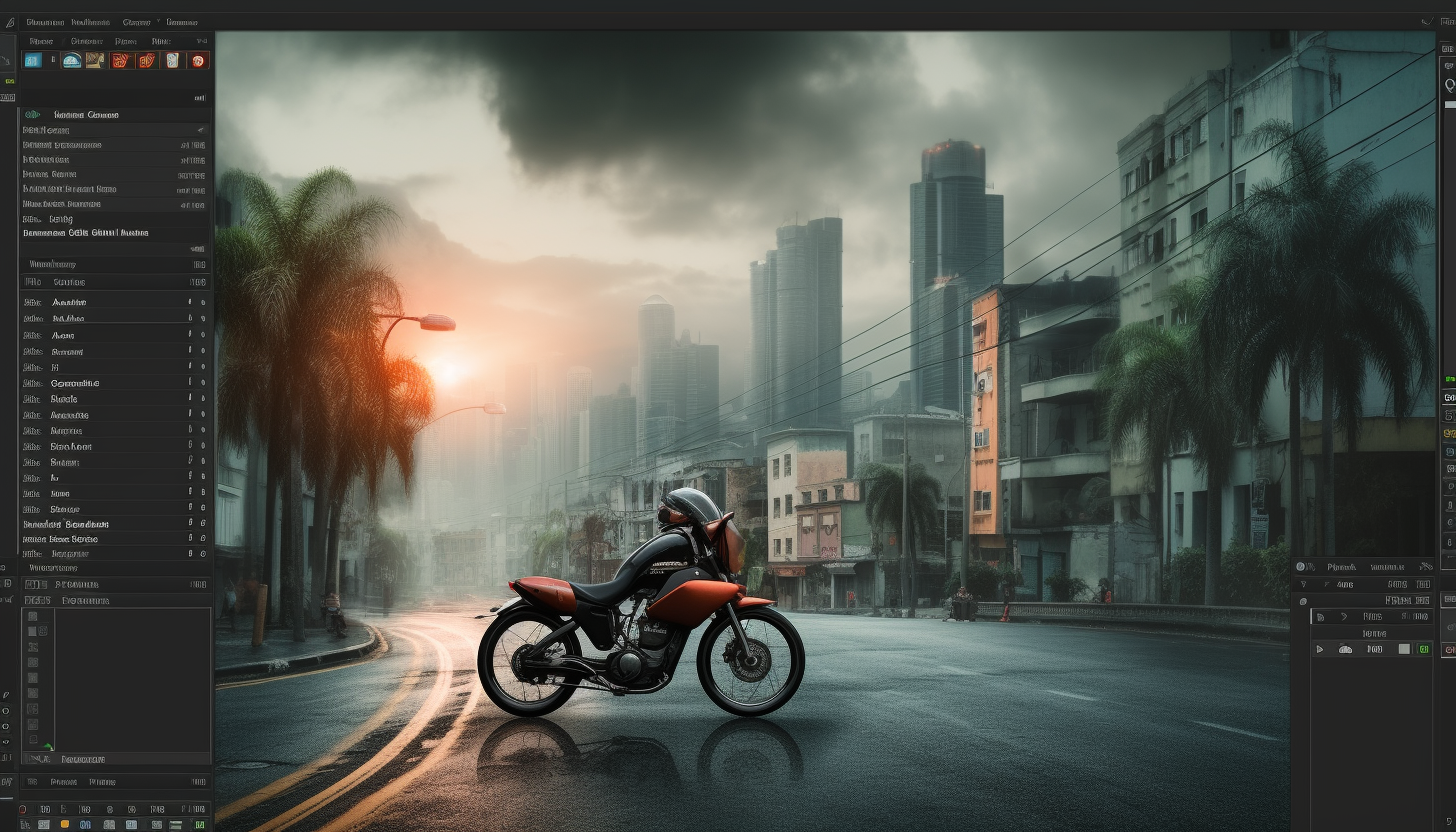 Cyclist in Guatemala City by Traffic Light in Urban Landscape - 2Moons.ai