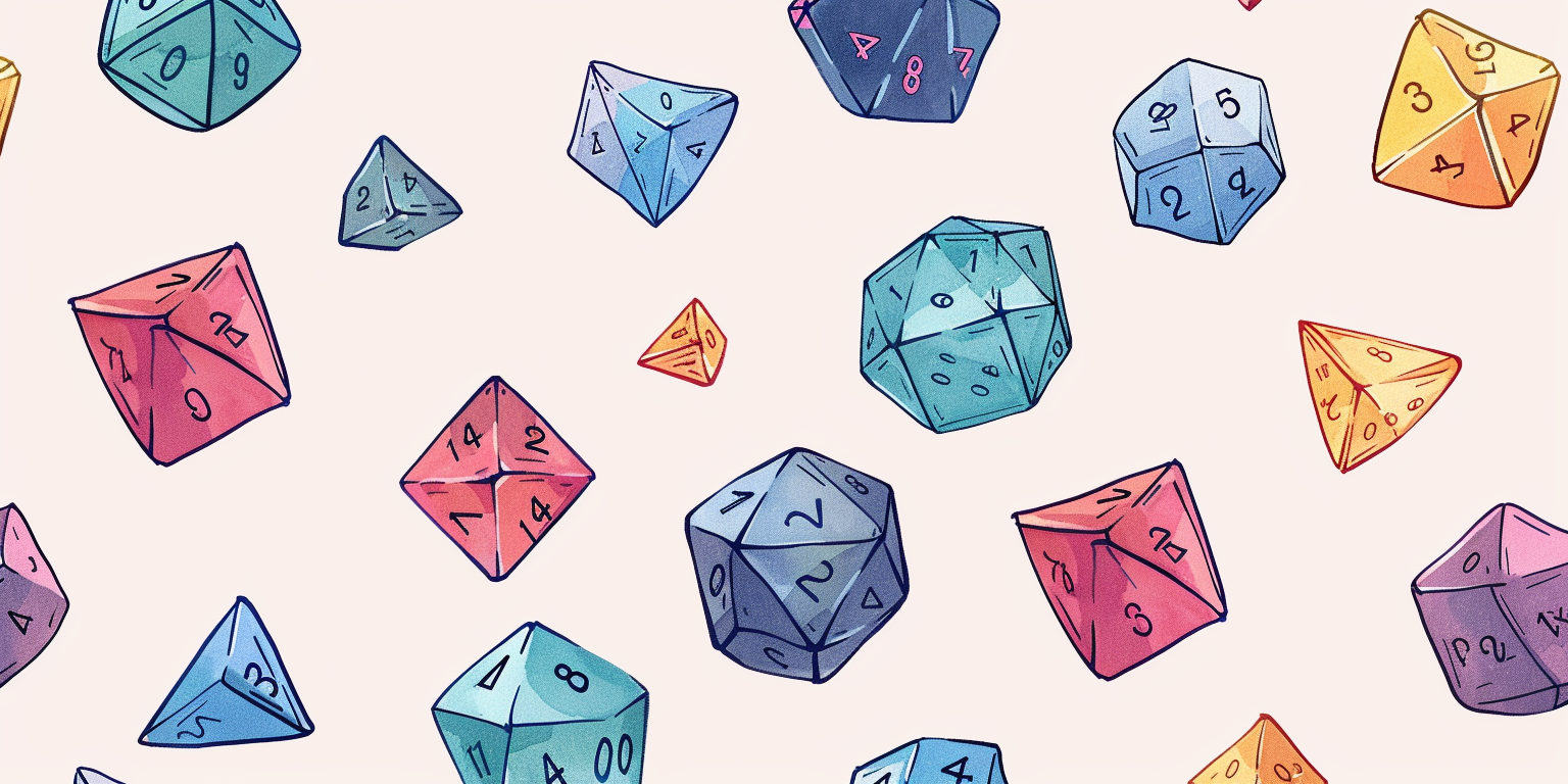 D20 dice minimal pattern aesthetic