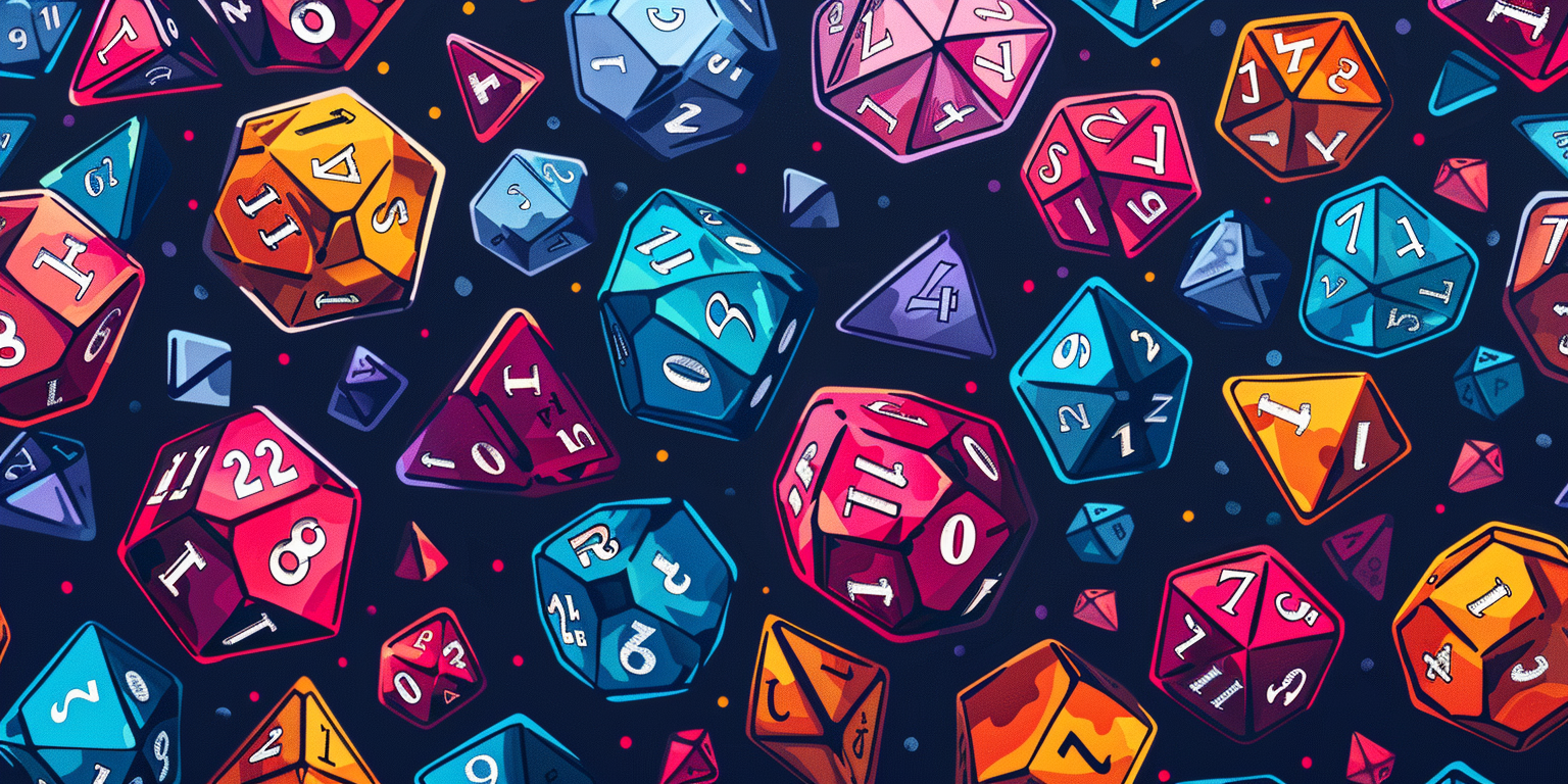 Vibrant d20 Dice Pattern Illustration