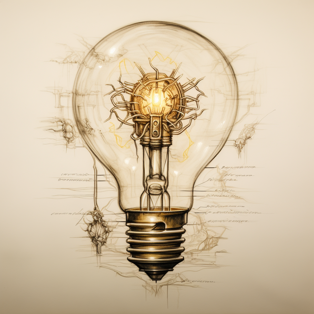 Da Vinci light bulb sketch