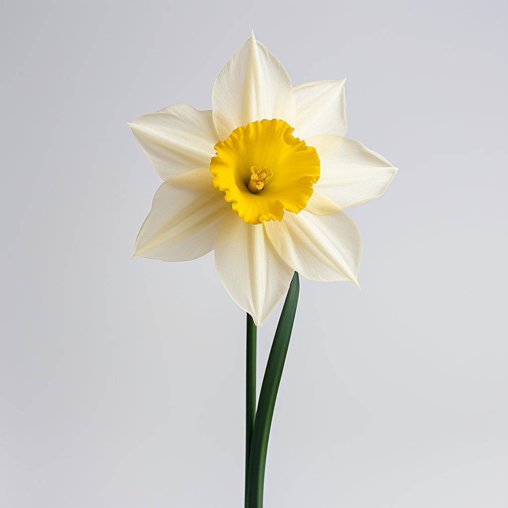 Beautiful daffodil on white background