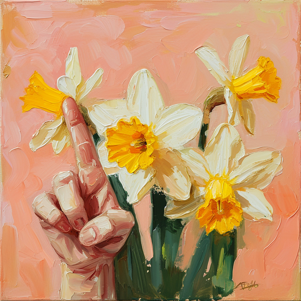 Daffodils giving middle finger