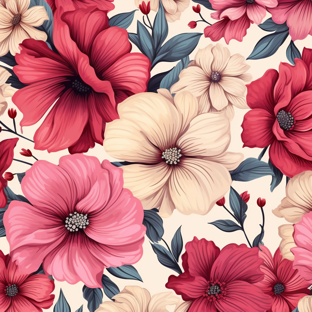 Delicate floral pattern in minimal style