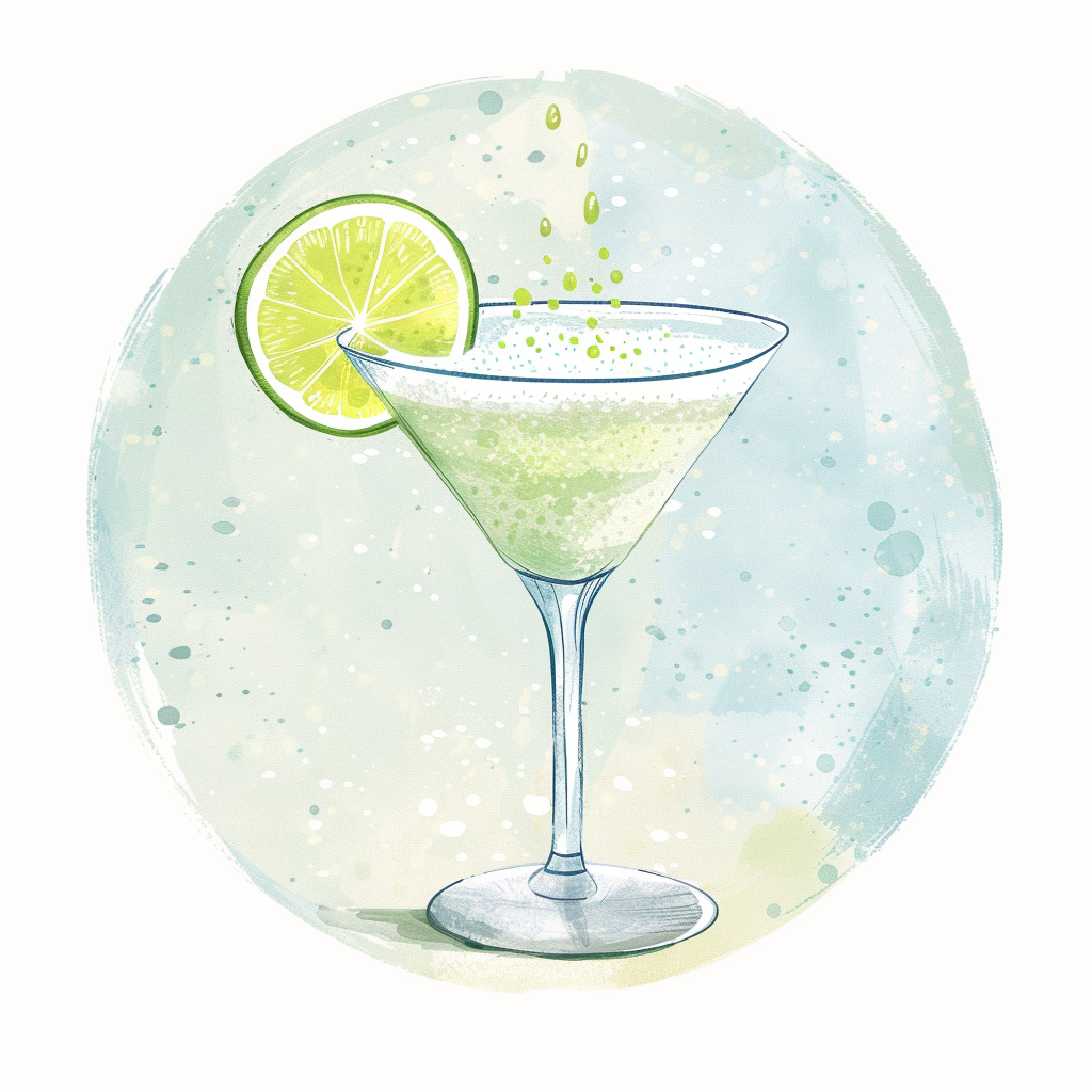 Daiquiri cocktail with lime slice