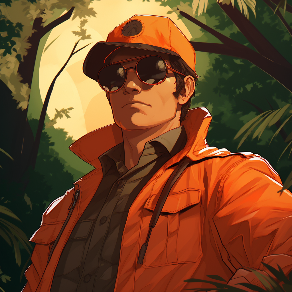 Dale, the exterminator in orange outfit