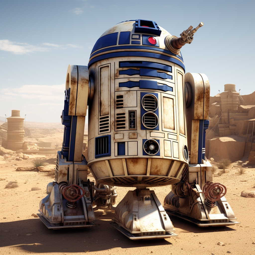 Dalek-R2D2 hybrid robot image