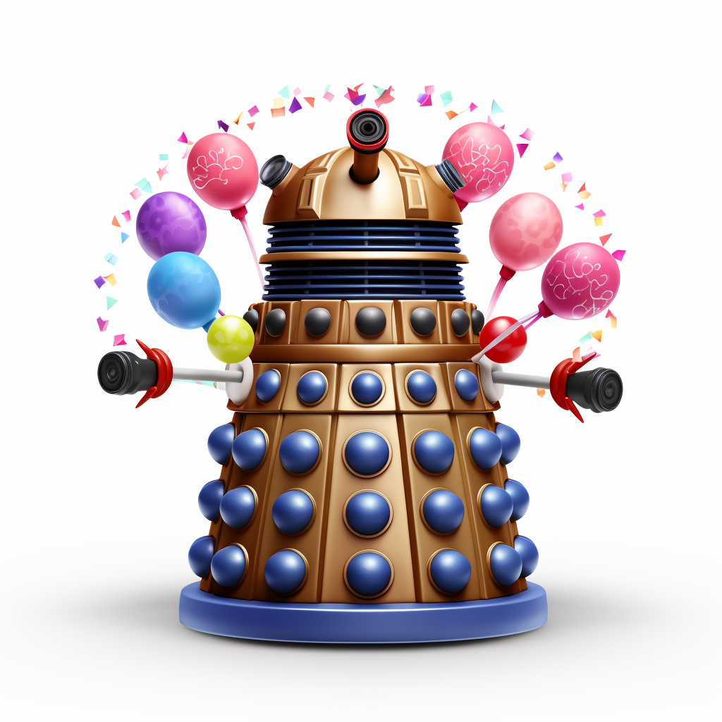 Dalek celebrating birthday clipart