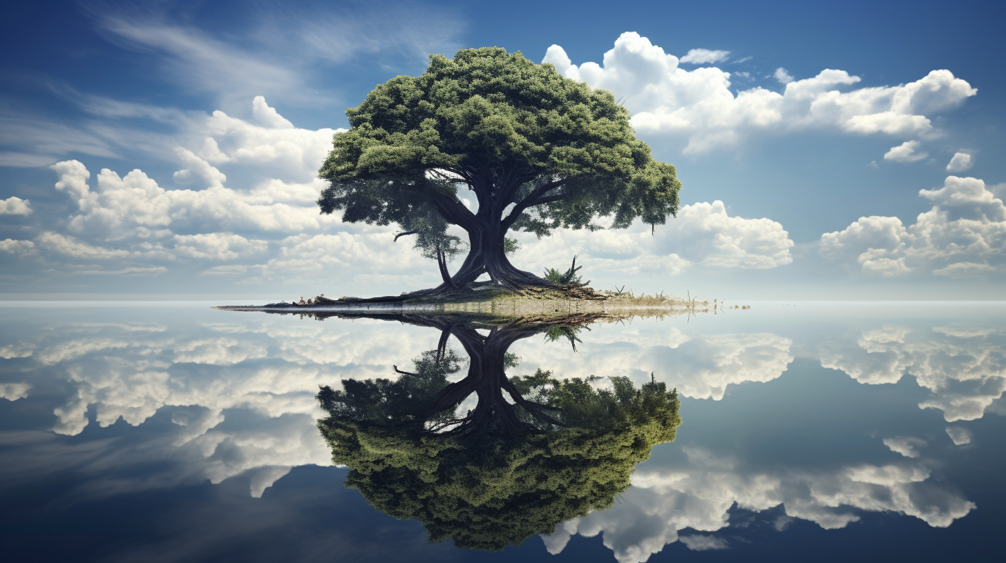 Tree with Reflection in Water